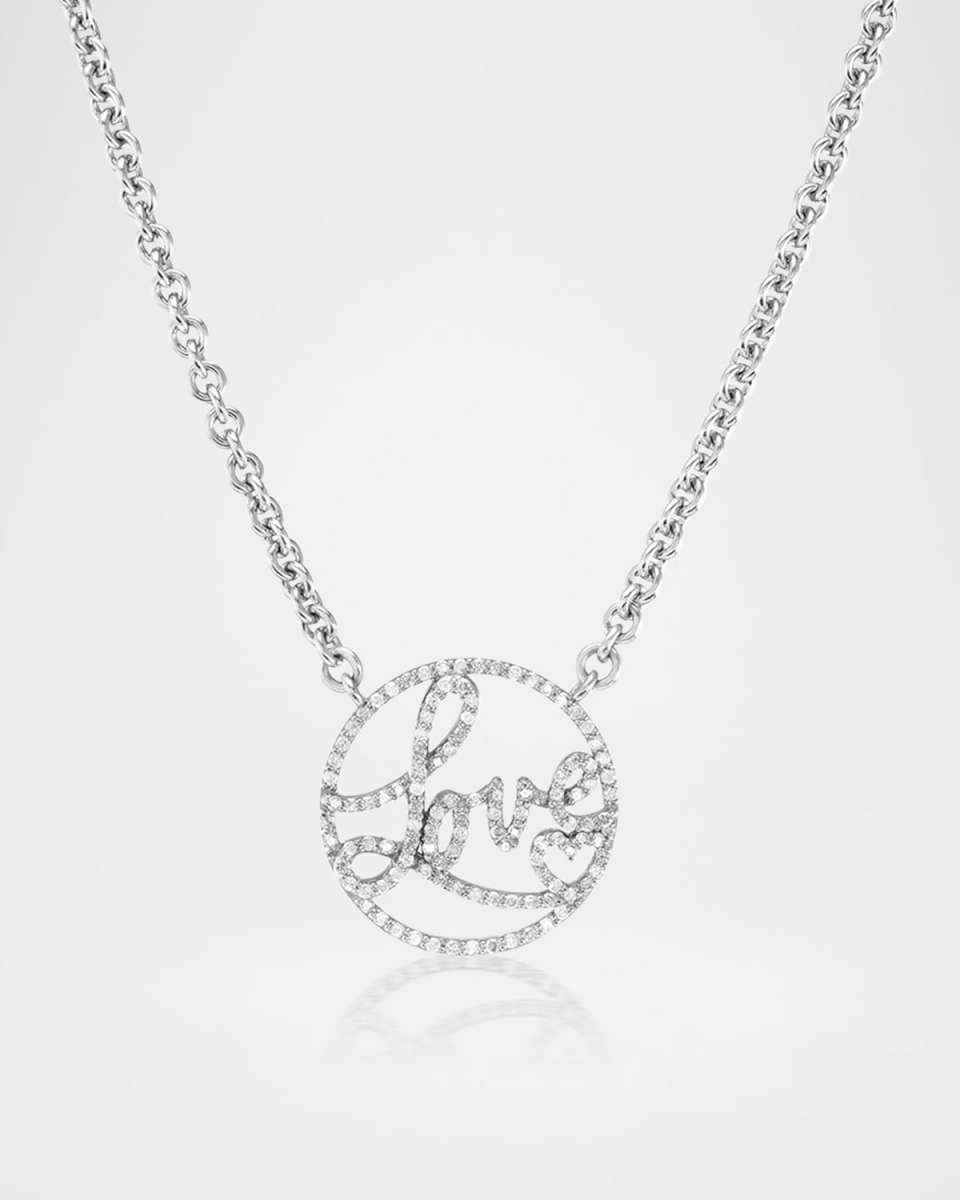 Sterling Silver Diamond Love Connector Chain Necklace